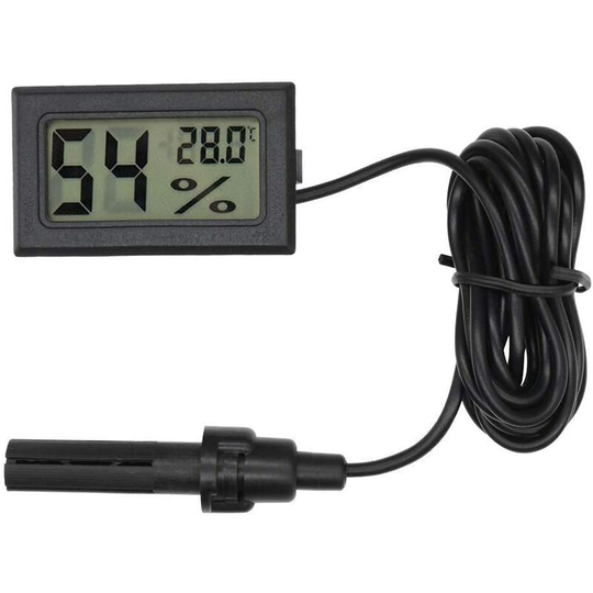 Litzee - Digital Hygrometer Thermometer, built-in mini probe, humidity gauge, temperature gauge for reptile incubator, aquarium, poultry, office,