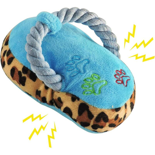 Rope Squeaker Toy for Dogs - Durable Plush Toy - Soft Cotton - Shoe Shaped Chew Toy - Interactive Toy for Small and Medium Size Dogs (2)