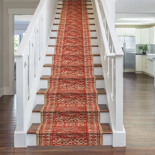Bansil Tufted Taupe/Red Stair Runner