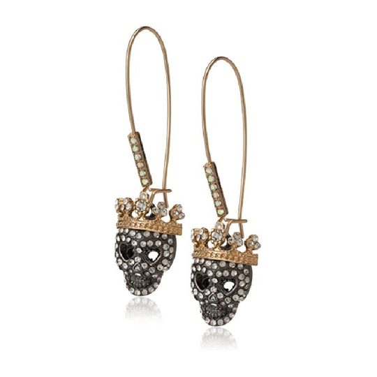 Trendy Skull Stone Dangling Earrings