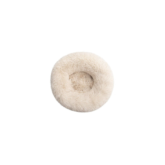 (Dark Beige, Diameter 70CM) Pet bed dog cat plush warm pet bed washable fluffy mat donut pet mat