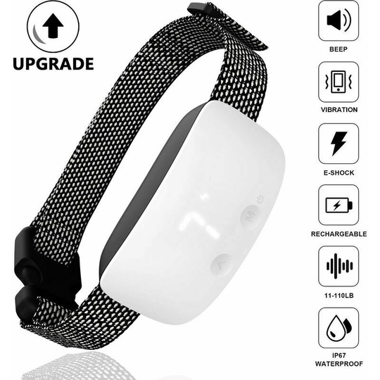 Naxunnn - Rechargeable Dog Anti Bark Collar, Anti Bark Device for Small Medium Large Dogs, Dog Training Anti Bark Collar with Vibration and Beep