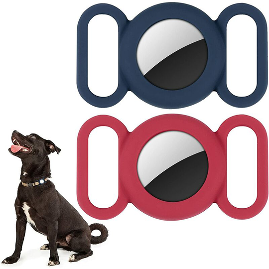 Groofoo - Airtag Silicone Dog Collar for gps Tracking, Protective Cover Compatible with Apple Airtag Safety and Anti-Lost, Collar for Dogs and Cats