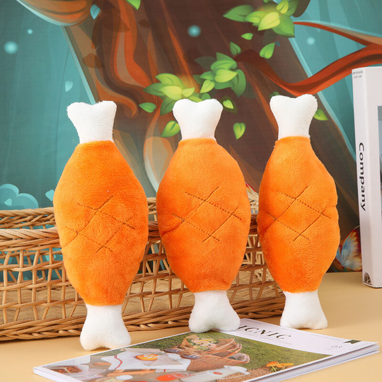 3 pcs pet products, dog grinding, teeth cleaning, bite resistant, double headed chicken legs, sounding plush toys 21 * 8cm