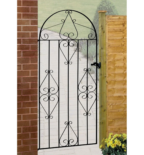 Suez Scroll Tall Bow Top Metal Garden Gate