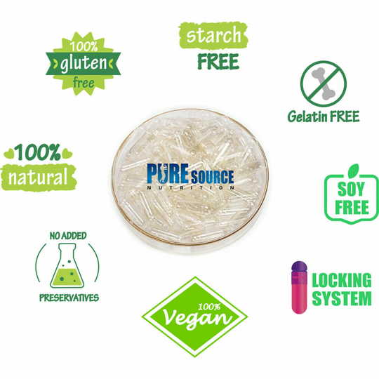 (1, 1000) HPMC Vegan Empty Capsules Clear Pharmaceutical