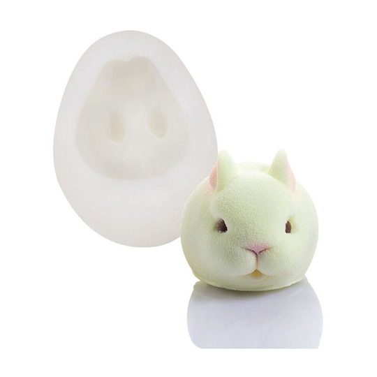 3D Rabbit Silicone Mold, Rabbit Chocolate Candy Molds Mousse Cake Mold Cute Animal Shaped Ice Cube