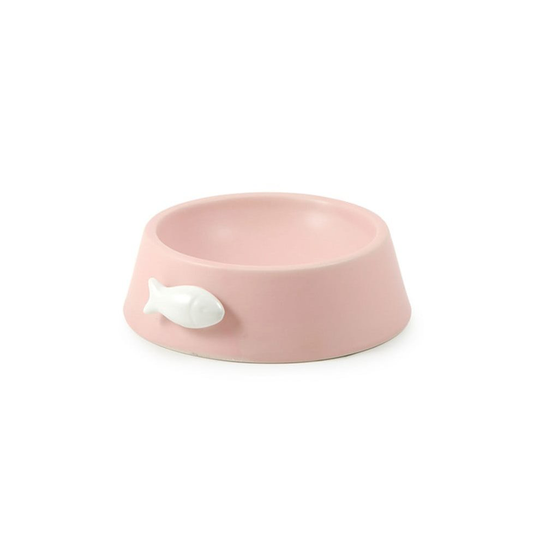 (Pink) Ancol Ceramic Fish Cat Bowls