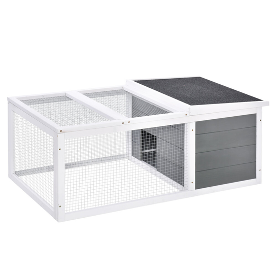 PawHut Rabbit Hutch Animal Cage Pet Run Cover W/ Water-resistant Roof