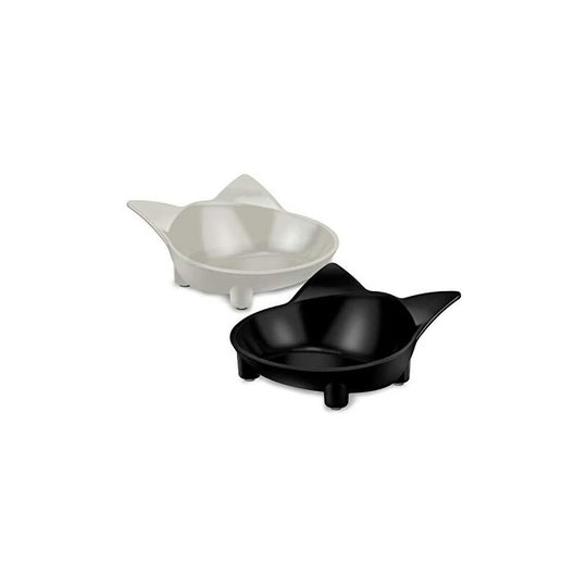 Cat Bowl, Melamine Cat Bowl, Shallow Mouth Flat Non-Slip Cat Bowl Set Cat Bowl for Cats Kitten, Set of 2