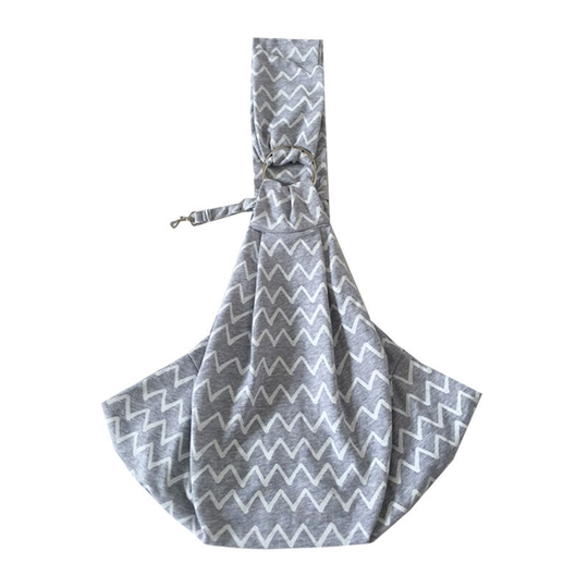 Reversible carriage bag for pet - handsfree - soft and comfortable transport bag - for puppy, kitten, rabbit - double sided - wavy gray