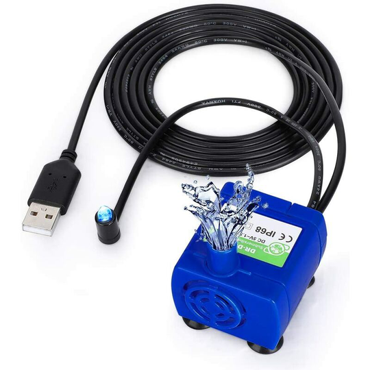 Cat Water Pump, Drinking Fountain, Automatic Dispenser Pet Water Fountain Pump, Ultra Quiet Submersible Fountain Replacement with led Lights