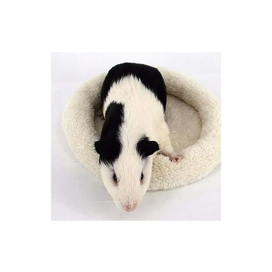 Denuotop - 1pc soft comfortable round warm fleece sleeping mat for hamster bed for rat, hedgehog, squirrel, guinea pig, small animals (l, Beige)