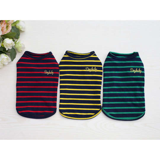 3 Pack Striped Cotton Dog Shirts Pet Clothes Puppy t Shirts Stretchy Breathable Cat Tank Tops for Small Tiny Dogs or Cats