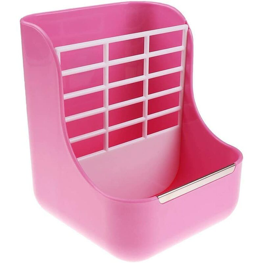 Gift - Rabbit Feeder Guinea Pig Hay Feeder, Guinea Pig Hay Feeder, Plastic Chinchilla Food Bow (Pink)