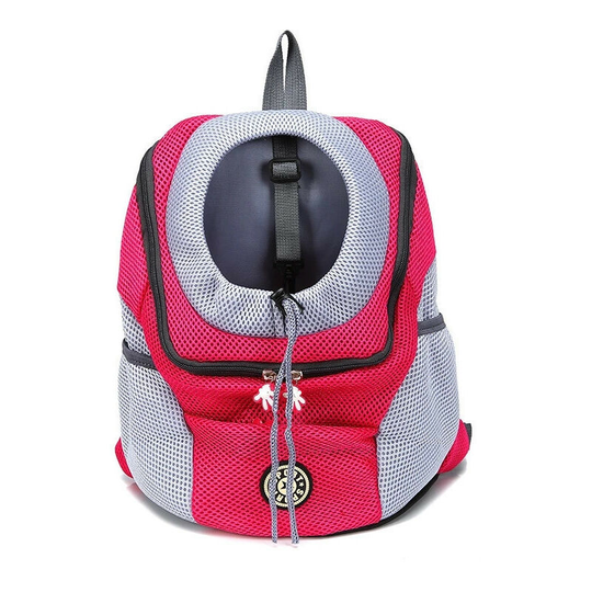 Muff - Pet Backpack Carrier for Small Dog Cat Puppy On-the-Go Travel Pet Front Back Air Permeable Bag Soft Mesh Pup Pack,Rose Red,XL