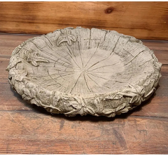 Romo Stone Garden Log Bird Bath