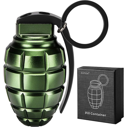 Joorrt - Portable Pill Box Pill Case Key Ring, Mini Pill Box Key Ring Airtight Pill Case Aluminum Alloy Waterproof Pill Case for Vitamin, Pill,