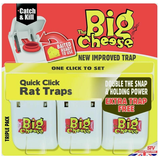 Quick Click Rat Traps 3 Pack - STV150 - The Big Cheese