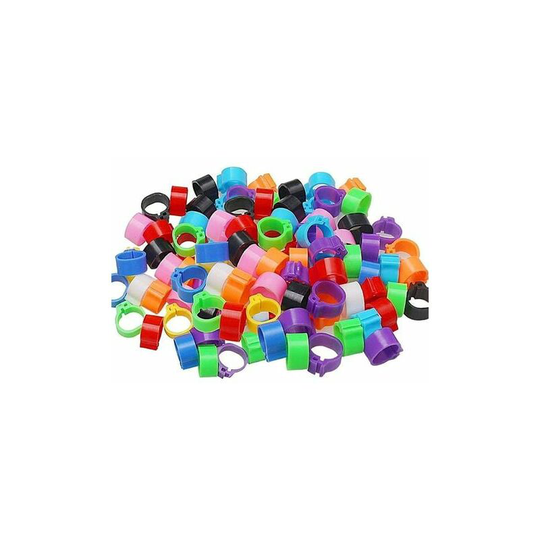 100 Pieces Birds Foot Rings Plastic Pigeon Identification Ring 8mm Foot Rings For Birds For Marking Farms Breeding Parrot Quail Chicks Birds Poultry