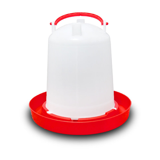 Waterer and Feeder for Backyard and Poultry House Plastic Chicken Drinker Waterer Feeder with Handle Water Feeding Tools for Hen Hen Quail Bantam 1kg