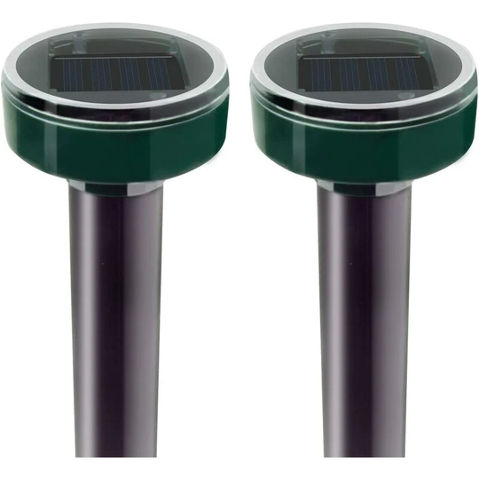Mole Repellent Stakes, Gopher Repellent Solar Powered 2 Pack Ultrasonic Rodent Repellent Marmot Deterrent Vole Tracker Spikes for Outdoor Lawn