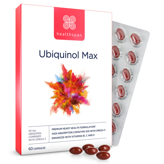 Healthspan Ubiquinol Max, 60 Capsules, Vitamins C & B1