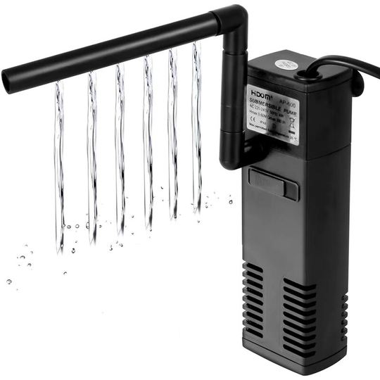 Heguyey - 4W water flow aquarium filter 300L/H 60L aquarium internal filter aquarium pump filter with fish filter sponges