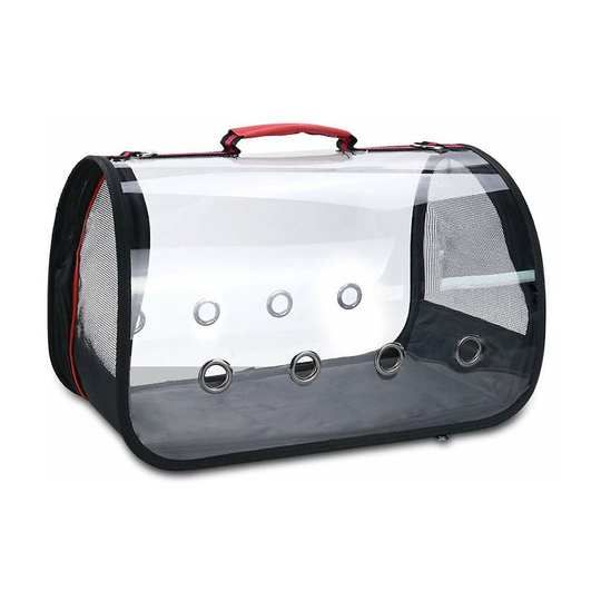 Lightweight Bird Carrier, Transparent Breathable pvc Bird Travel Cage Parrot Handbag,