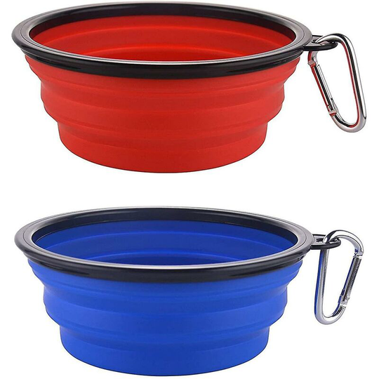 Portable Silicone Folding Bowl, With Carabiner, Strong, Waterproof And Durable a (2 Pieces) - Thsinde
