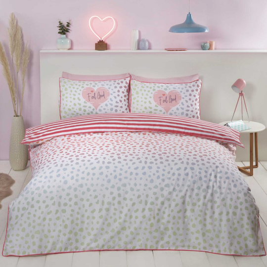 dalmatian puppies Reversible Duvet Cover Set Single Quilt Bedding Set Blush Pink