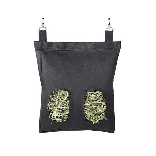 Rabbit hay feeding bag, feeding hay bale, black - black