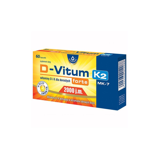 D-Vitum Forte 2000 IU K2 MK-7, 60 capsules for adults support immune system