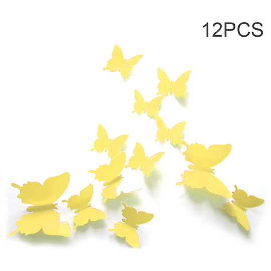 Mural Simulation 3D Butterfly Stereoscopic Hot Fashion Style Curtain Wall Sticker Living Room Home Decoration Pure Color Butterfly 12