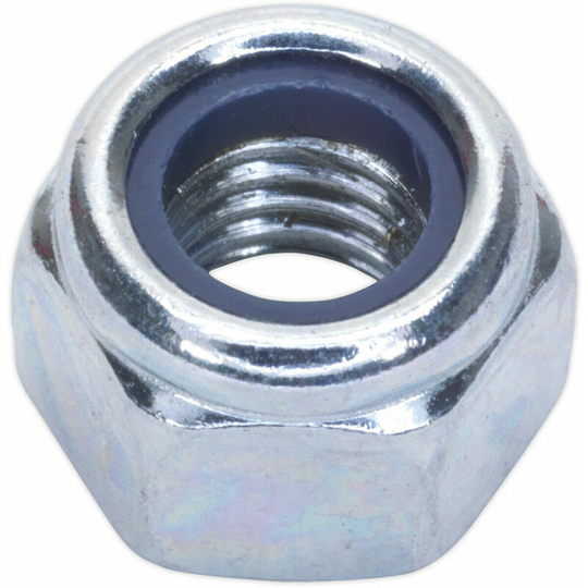Loops - 100 pack - Zinc Plated Nylon Locknut Bolt - 1.25mm Pitch - M8 - din 982 - Metric