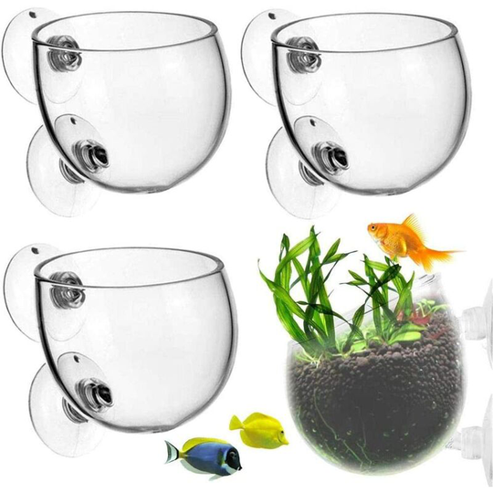 Poluka Set of 4 Crystal Flower Pots with Suction Cup 6cm