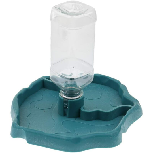 Portable Water Dispenser with Plastic Dish Drinker for Reptile Turtle Gecko