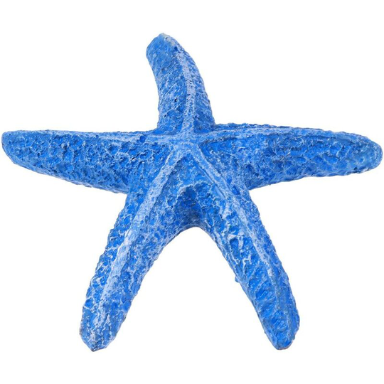 Litzee - Poppop Resin Aquarium Decoration Starfish Pattern Blue