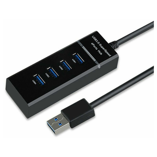 Usb Hub, usb Splitter, 4 Port 3.0 One to Four Hub High Speed usb Extender Computer usb Splitter to Extend Black