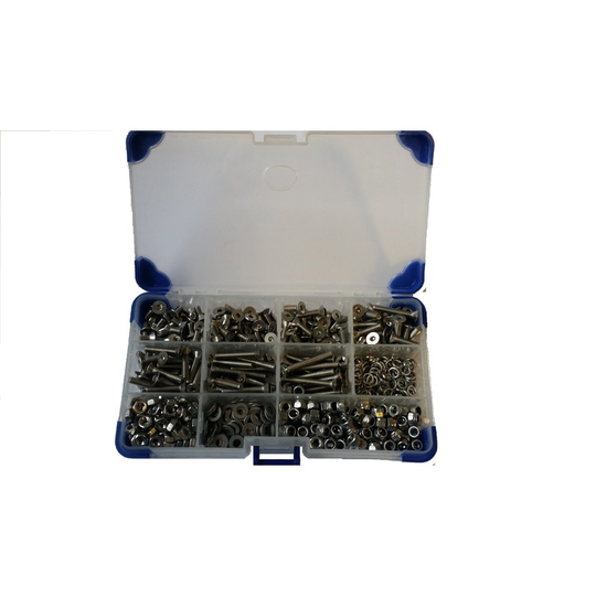 AHC K-10009 4 mm M4 Stainless Steel Countersunk Socket Set Screws with Washers and Nuts (780-Piece)