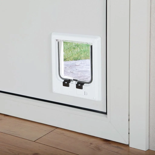 Cauley 4 Way Cat Flap Electromagnetic 21.1 x 24.4cm White
