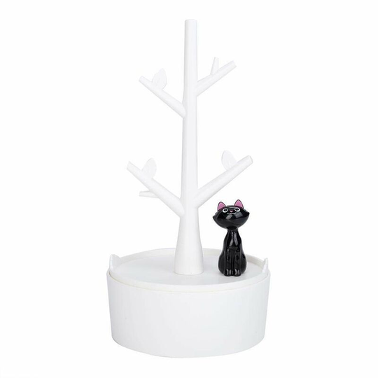 Cartoon Scratching Post Jewelry Stand Earrings Holder Necklace Display Rack Organizer (White)