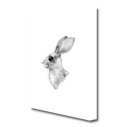 'Rabbit Profile Wild Life' Painting Print on Canvas