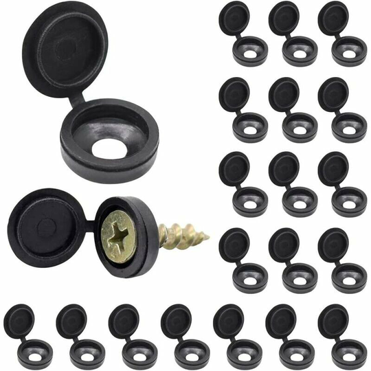 Echoo - Screw Cover, 100 White/Black Plastic Screw Caps, Screw Cover Protector for Home, Furniture, Screw Cover for Walls, Cabinets, Wardrobe Fixing