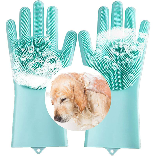 Dog and Cat Grooming Gloves, Dog Grooming Gloves with Soft Silicone Tip, Hair Removal Gloves for Long and Short Hair, Grooming and Massage for Pets 1