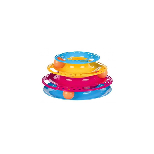 Trixie Play Tower Plastic Diameter 25 cm/13 cm - Cat Balls Toy Catch Kitten New - cat balls trixie toy catch kitten plastic new
