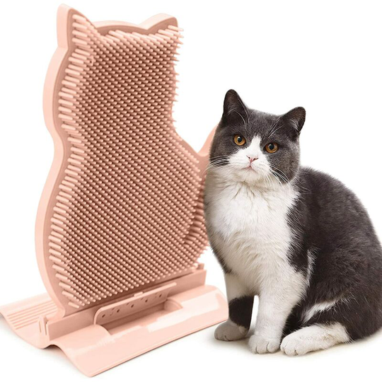 Bearsu - Cat Massage Brush, Cat Wall Door Corner Mounted Massage Itch Tool, Cat Self Groomer Pet Grooming Comb Brush
