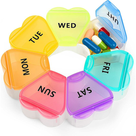 Ilovemilan - Cute Weekly Pill Organizer,Large Pill Box 7 Day,Portable Pill Case for Travel,XL Daily Medicine Organizer for