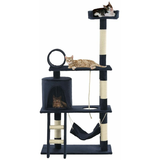 Cat Tree with Sisal Scratching Posts 140 cm Dark Blue - Blue