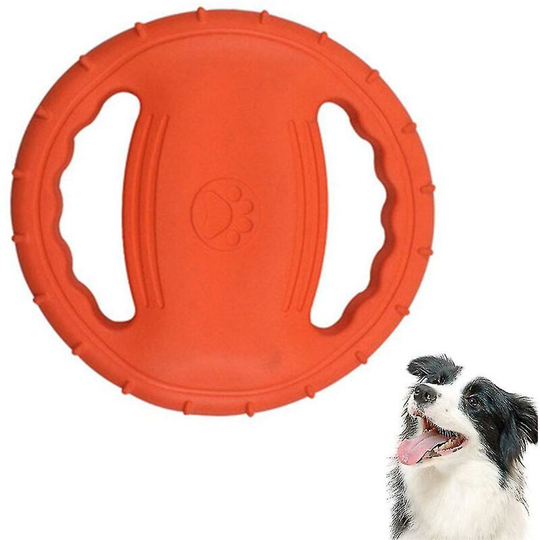 Dog Flying Disc Toy,rubber Outdoor Training Flying Disc Play Toy1 Pieceorange